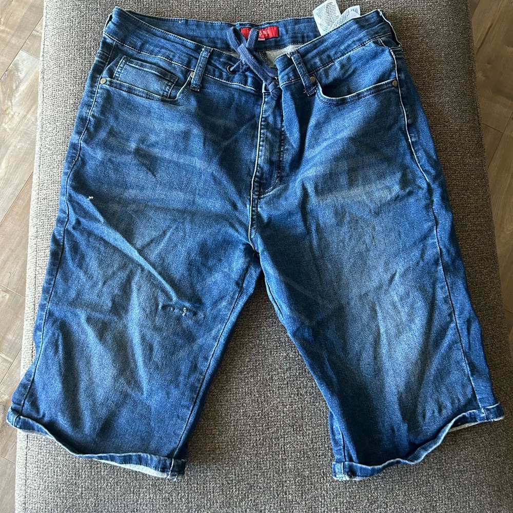 Guess Men's Dark Blue Jean Shorts